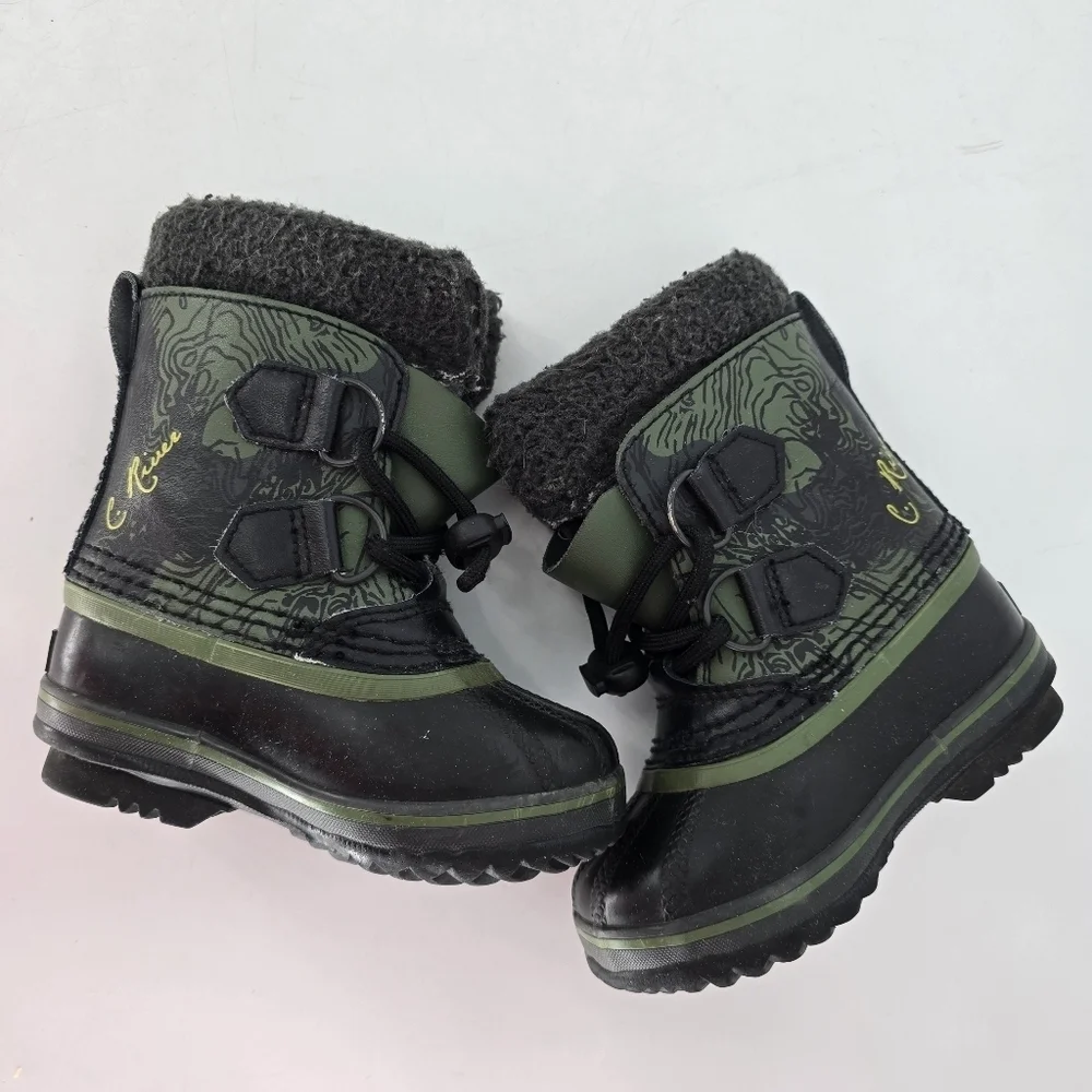 Sorel kids infants green black Winter Boots size 7